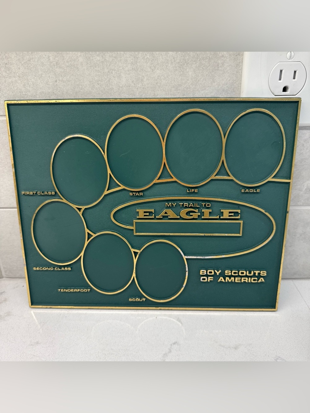 My Trail to Eagle Boy Scouts Photo Frame - Green and Gold never used